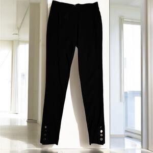 NEW Cache Ponte Knit Equestrian Riding Leggings Snap Ankle Length Black NWOT